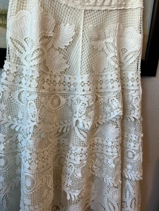 Alucina Luz off-white guipire midi skirt - Picture 2 of 5